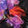 Sustainable and Recycled Viscose Satin Print - Purple, Red and Black Abstract Floral - Mood Exclusive Forest of Colors