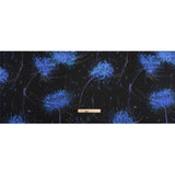 Sustainable and Recycled Viscose Satin Print - Blue and Black Glowing Florals - Mood Exclusive Marine Magic