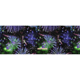 Sustainable and Recycled Viscose Satin Print - Purple, Black and Green Fireworks and Flowers - Mood Exclusive Mirrored in Nature