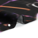 Sustainable and Recycled Viscose Satin Print - Orange and Purple Light Streaks - Mood Exclusive Shutter Speed Racer
