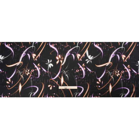 Sustainable and Recycled Viscose Satin Print - Orange and Purple Light Streaks - Mood Exclusive Shutter Speed Racer