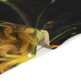 Sustainable and Recycled Viscose Satin Print - Golden Yellow and Black Glowing Florals - Mood Exclusive Marine Magic