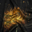 Sustainable and Recycled Viscose Satin Print - Golden Yellow and Black Glowing Florals - Mood Exclusive Marine Magic