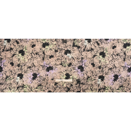 Sustainable and Recycled Viscose Satin Print - Taupe and Black Abstracted Floral - Mood Exclusive Bursting Gardens