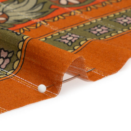 Mood Exclusive Orange Garden Gathering Metallic Pinstriped Viscose Dobby