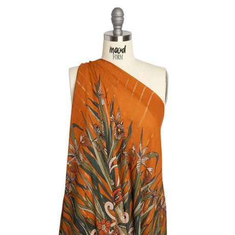 Mood Exclusive Orange Garden Gathering Metallic Pinstriped Viscose Dobby