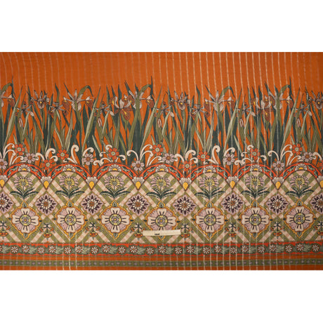 Mood Exclusive Orange Garden Gathering Metallic Pinstriped Viscose Dobby