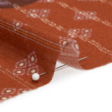 Mood Exclusive Burnt Orange Petal Plaza Metallic Pinstriped Viscose Dobby
