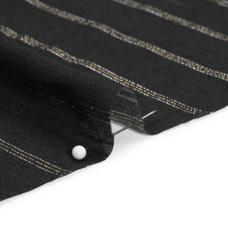 Mood Exclusive Black Garden Gathering Metallic Pinstriped Viscose Dobby
