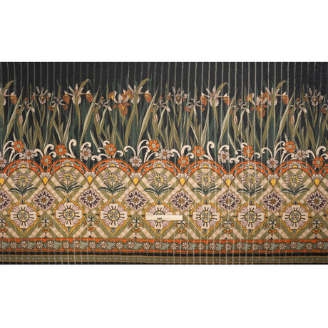 Mood Exclusive Black Garden Gathering Metallic Pinstriped Viscose Dobby