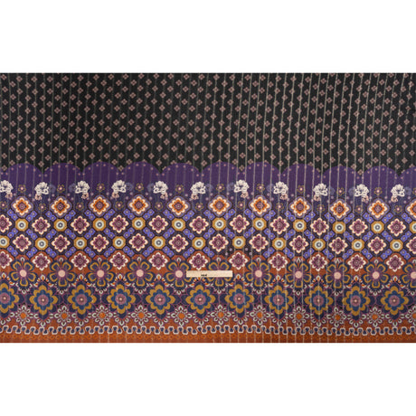 Mood Exclusive Black Petal Plaza Metallic Pinstriped Viscose Dobby