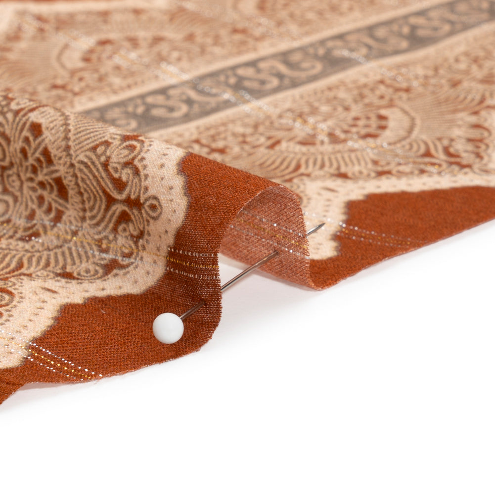 Mood Exclusive Russet My Happy Lace Metallic Pinstriped Viscose Dobby