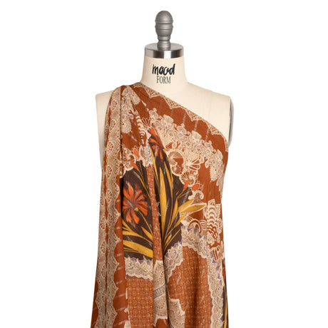 Mood Exclusive Russet My Happy Lace Metallic Pinstriped Viscose Dobby