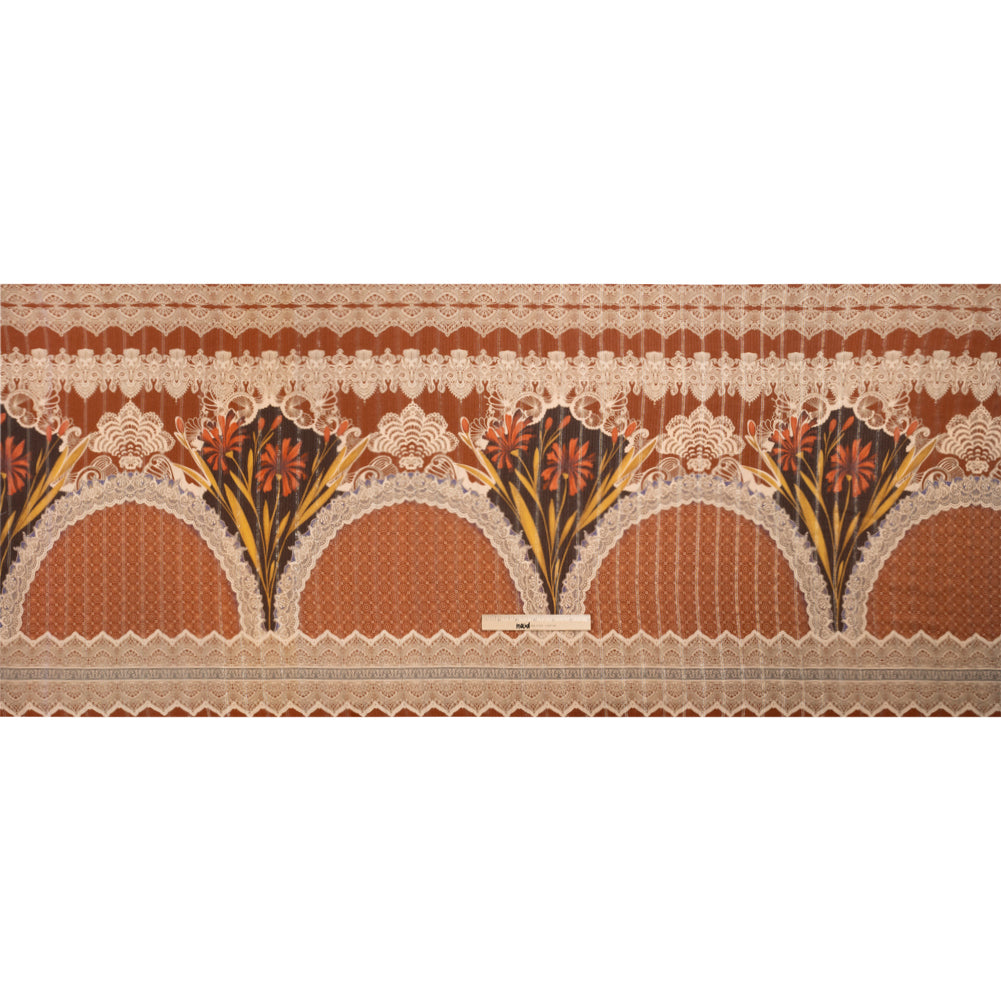 Mood Exclusive Russet My Happy Lace Metallic Pinstriped Viscose Dobby