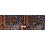 Sustainable Viscose Crepe Print - Navy and Dark Red Floral and Geometric Stripe Patchwork - Mood Exclusive Autumn Equinox