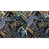 Sustainable Viscose Crepe Print - Blue, Green and Periwinkle Leafy and Geometric Patchwork - Mood Exclusive Curtain Call