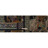 Sustainable Viscose Crepe Print - Brown and Green Leafy and Geometric Patchwork - Mood Exclusive Overgrown Life