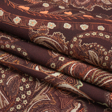 Mood Exclusive Maroon Octopus's Garden Stretch Cotton Sateen