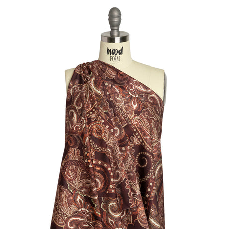 Mood Exclusive Maroon Octopus's Garden Stretch Cotton Sateen