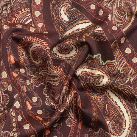 Mood Exclusive Maroon Octopus's Garden Stretch Cotton Sateen