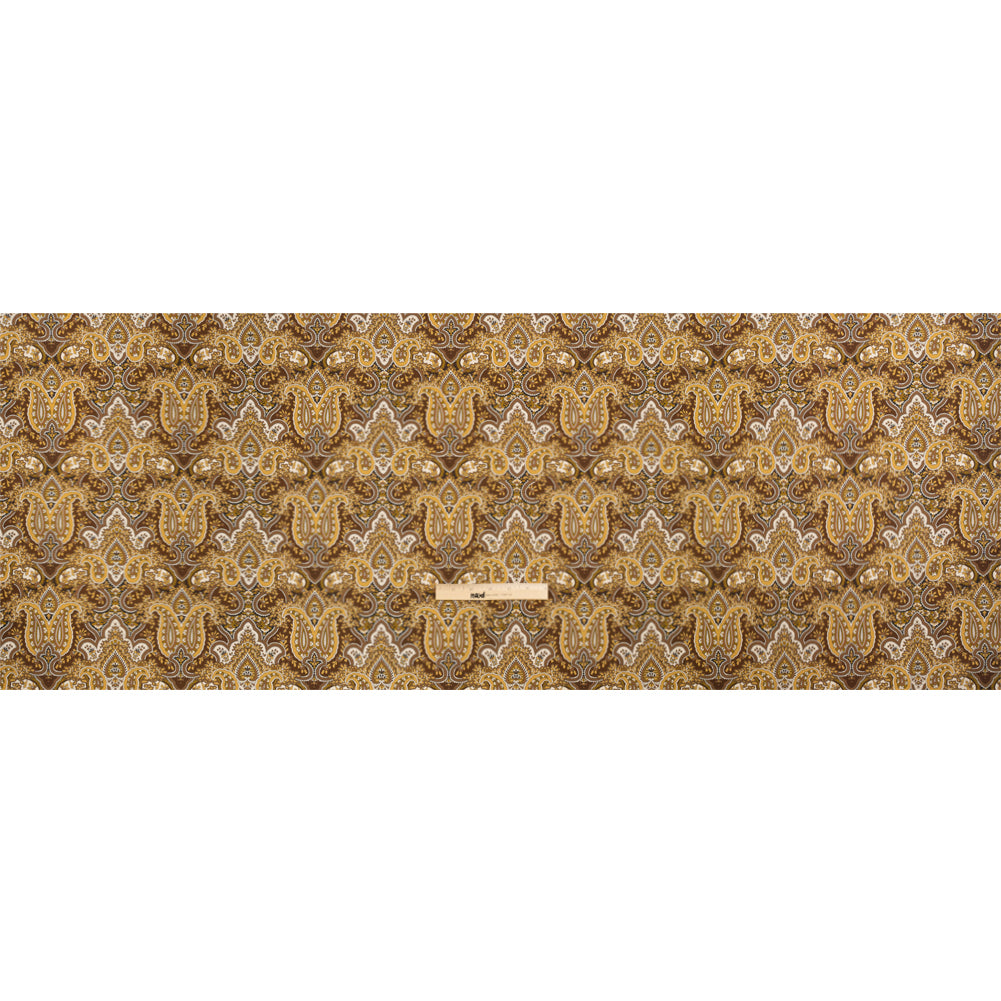 Mood Exclusive Brown Paisley Party Stretch Cotton Sateen