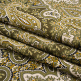 Mood Exclusive Olive Paisley Party Stretch Cotton Sateen