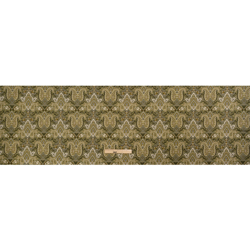 Mood Exclusive Olive Paisley Party Stretch Cotton Sateen