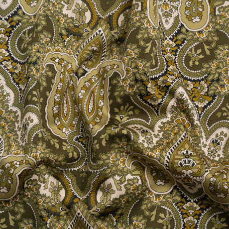 Mood Exclusive Olive Paisley Party Stretch Cotton Sateen