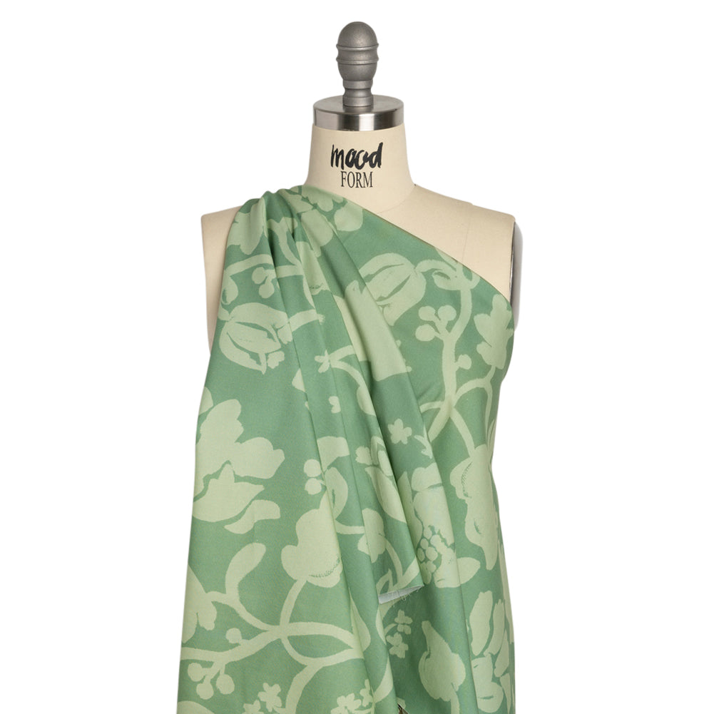 Mood Exclusive Green Veranda Views Stretch Cotton Poplin