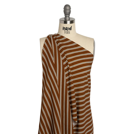 Mood Exclusive Brown Stripe Down Viscose Woven