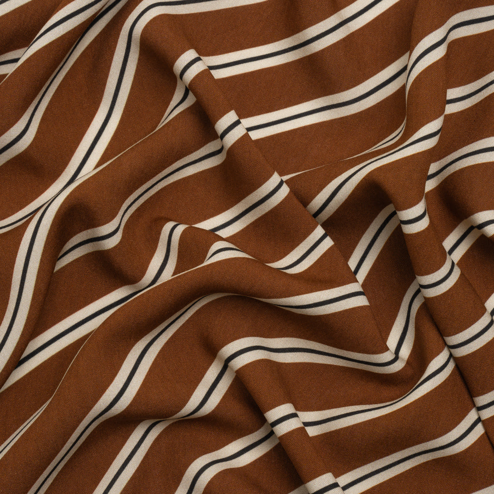Mood Exclusive Brown Stripe Down Viscose Woven