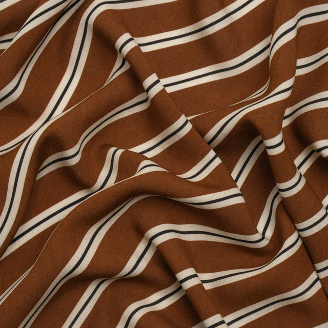 Mood Exclusive Brown Stripe Down Viscose Woven