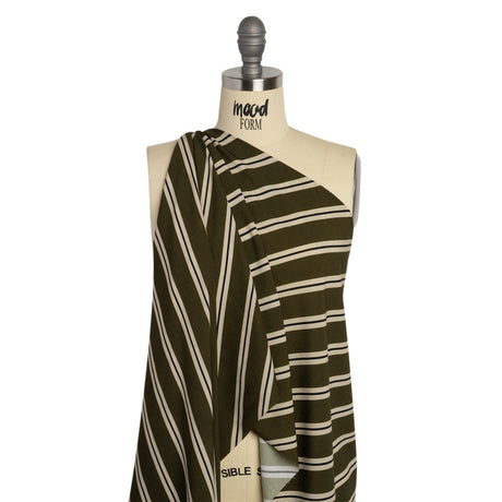 Mood Exclusive Olive Stripe Down Viscose Woven
