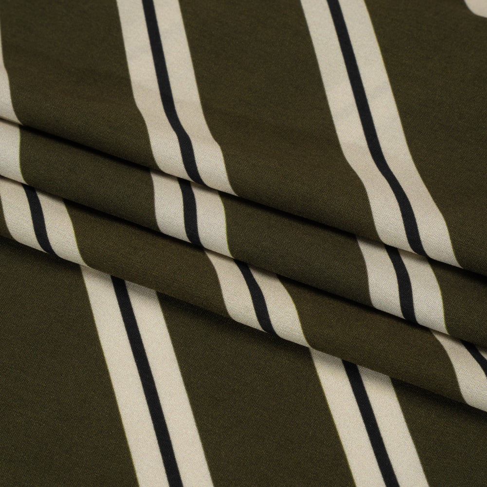 Mood Exclusive Olive Stripe Down Viscose Woven