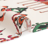 Tencel Woven Print - Red, Green and White Intricate Abstracts - Mood Exclusive Table Settings