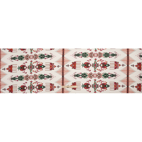 Tencel Woven Print - Red, Green and White Intricate Abstracts - Mood Exclusive Table Settings