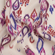 Tencel Woven Print - Magenta, Purple and White Fanciful Ikat Florals - Mood Exclusive Raindrops on Roses