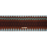 Tencel Woven Print - Red Brown and Aqua Ikat Zig Zags - Mood Exclusive Water and Wine