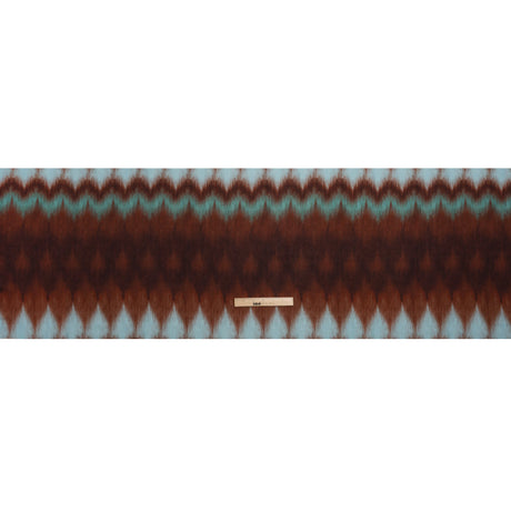 Tencel Woven Print - Red Brown and Aqua Ikat Zig Zags - Mood Exclusive Water and Wine