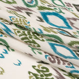 Tencel Woven Print - Forest Green and Teal Fanciful Ikat Florals - Mood Exclusive Raindrops on Roses
