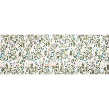 Tencel Woven Print - Forest Green and Teal Fanciful Ikat Florals - Mood Exclusive Raindrops on Roses