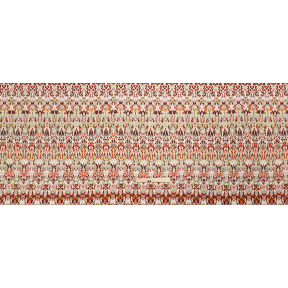 Tencel Woven Print - Brown, Red and Lime Green Blurred Abstract - Mood Exclusive Powerfully Prismatic