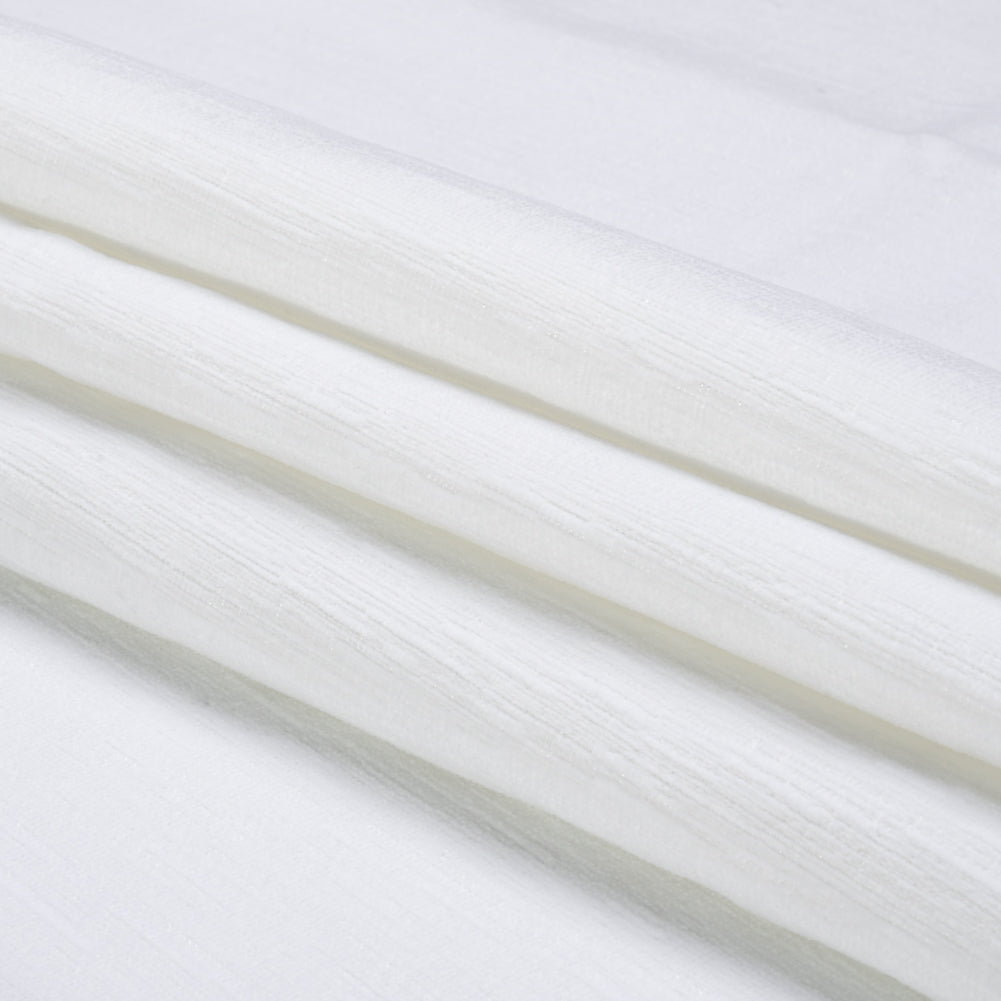 Otta White Polyester Chenille Woven
