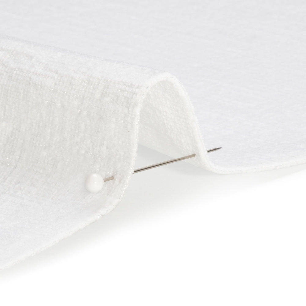 Otta White Polyester Chenille Woven