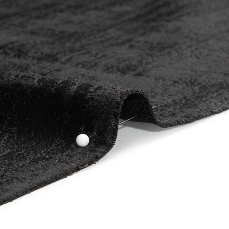 Kasa Black Crosshatching Embossed Knit Velvet