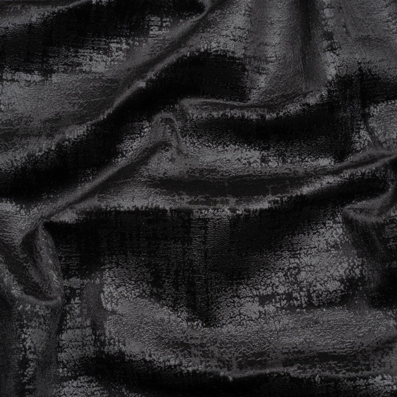 Kasa Black Crosshatching Embossed Knit Velvet