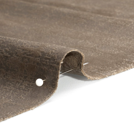Kasa Taupe Crosshatching Embossed Knit Velvet