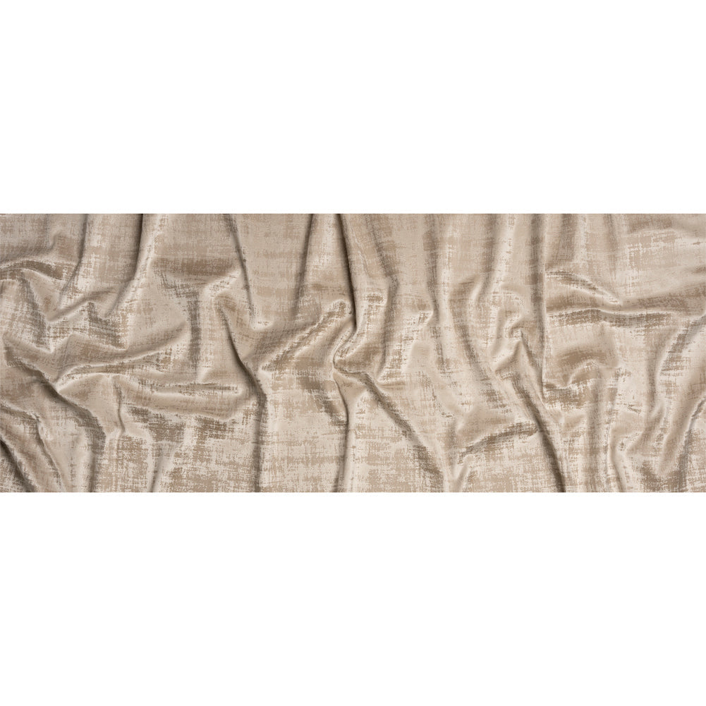 Kasa Beige Crosshatching Embossed Knit Velvet