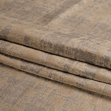 Kasa Tan Crosshatching Embossed Knit Velvet