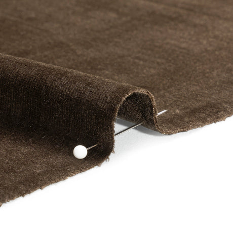 Kasa Brown Crosshatching Embossed Knit Velvet